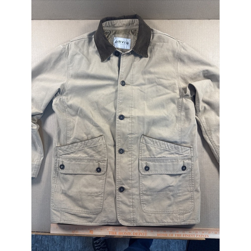 Orvis Classic Canvas Chore Barn Field Coat Quilted Lining Men's Size Large